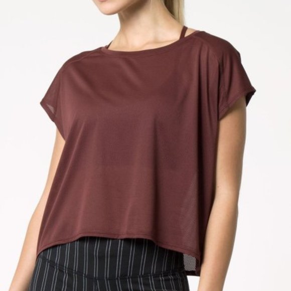 Mesh MPG AURA 2.0 OVERSIZED STUDIO TOP NWT Mahogany Large - Picture 1 of 5